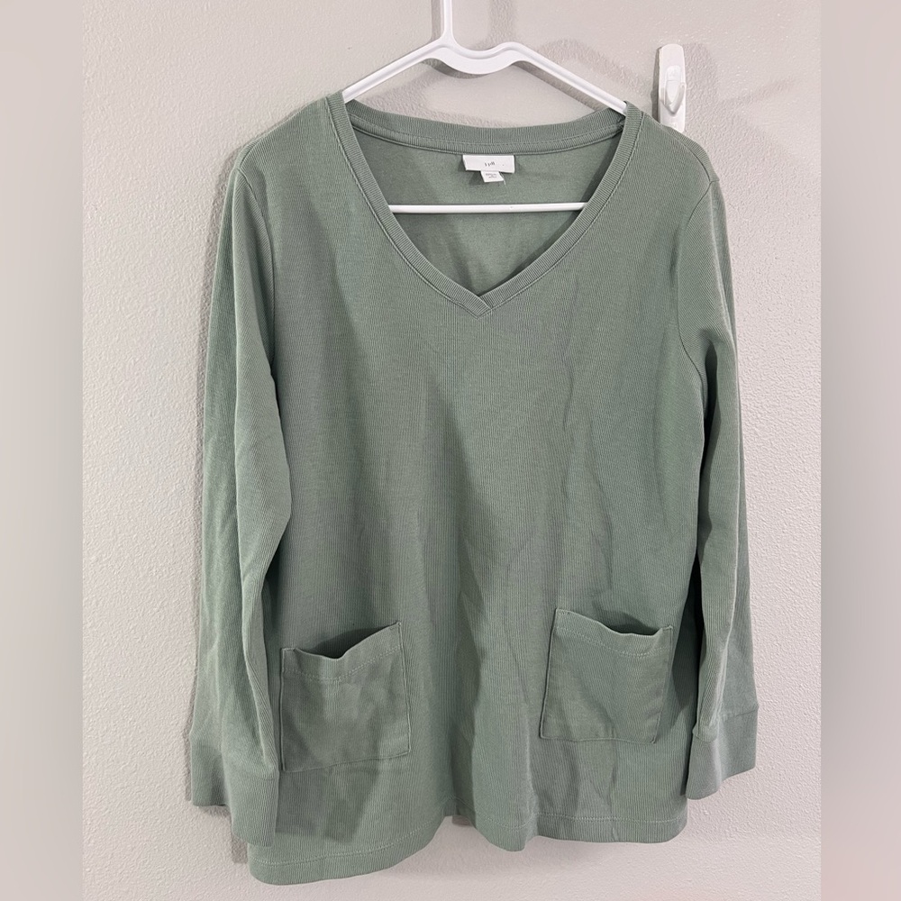 J Jill Patchwork pocket shirt size M